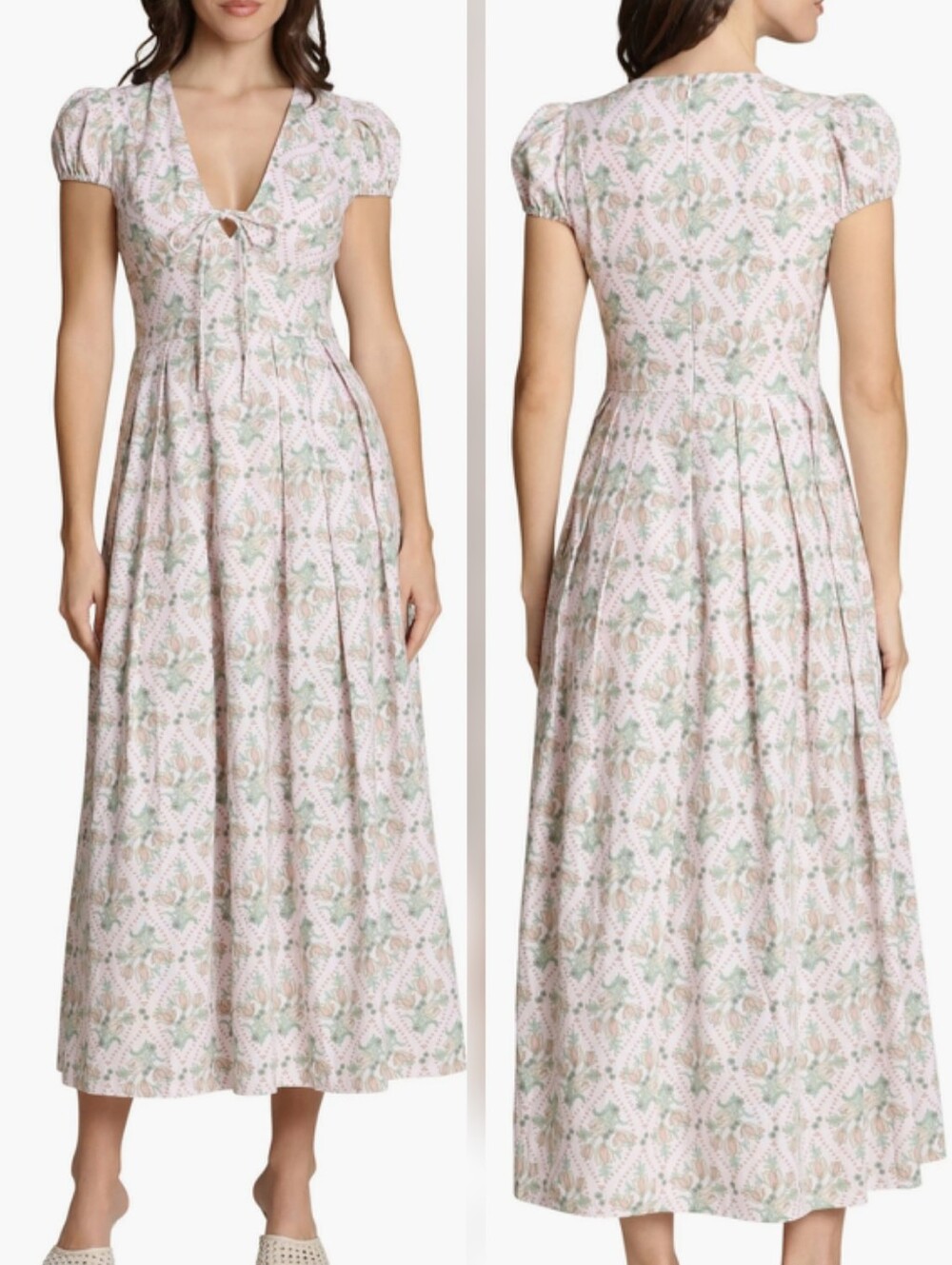 NWT Avec Les Filles Fit & Flare Linen Blend Maxi Dress Size 10 Tulip Tapestry